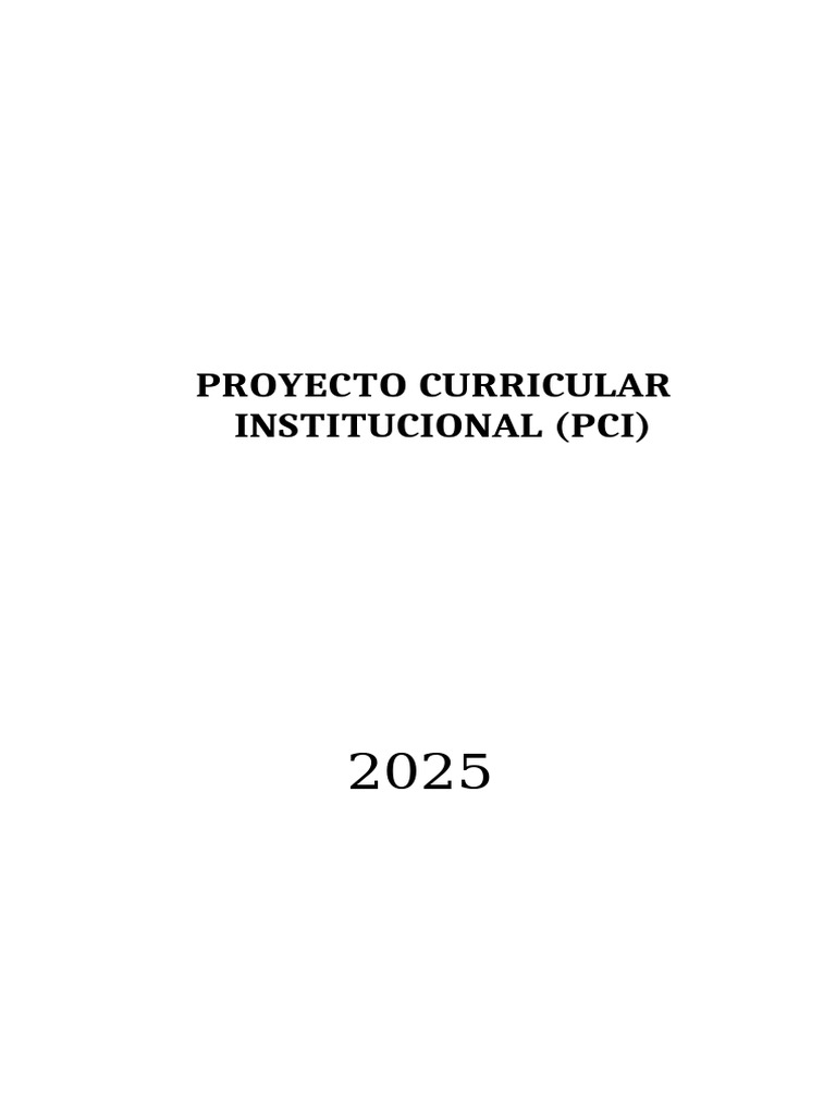 Proyecto Curricular Institucional 2025 | PDF | Desigualdad social ...