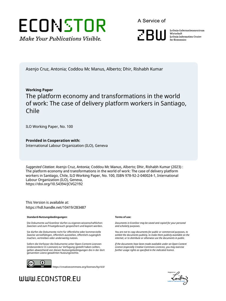 The Platform Economy and Transformations in The World of Work The Case ...