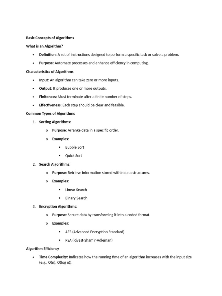 Basic Concepts of Algorithms | PDF