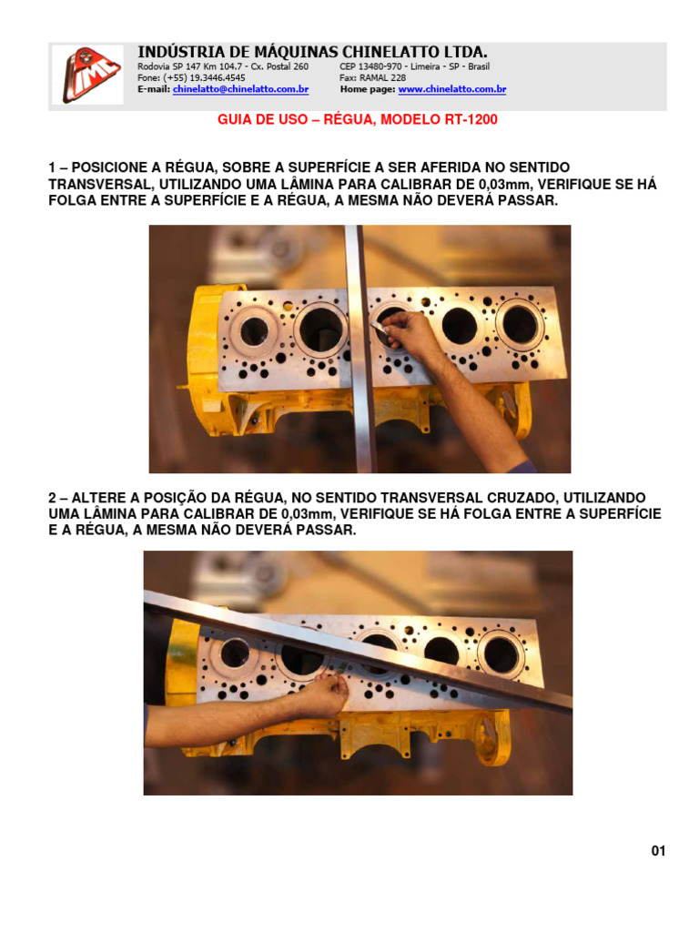 Guia de Uso da Régua RT-1200 Chinelatto | PDF