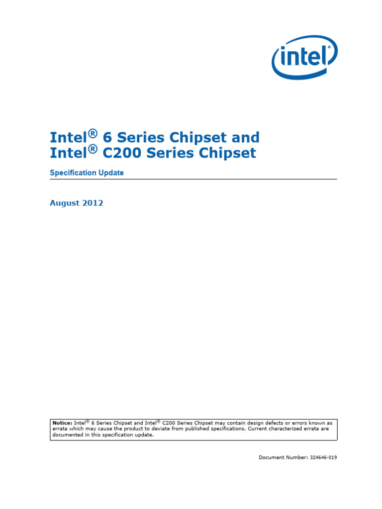 Intel 6 & C200 Chipset Spec Update | PDF | Usb | Specification ...
