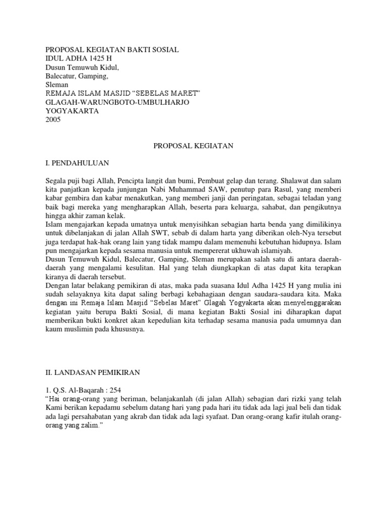 Proposal Kegiatan Bakti Sosial