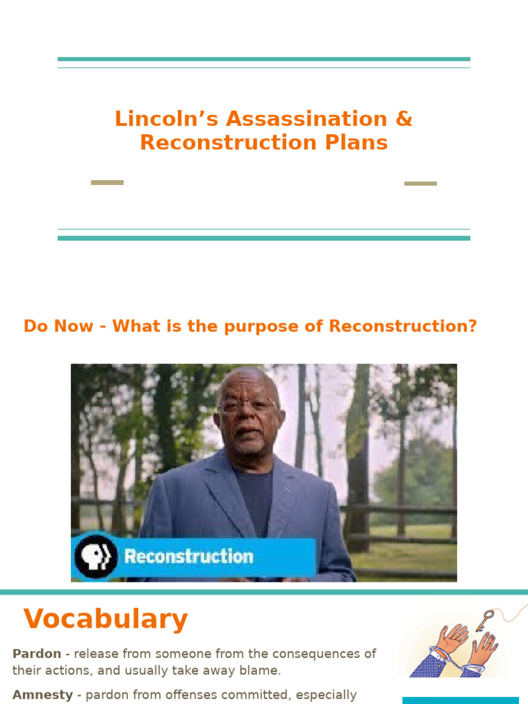 Lincoln's Assassination & Reconstruction Plans | PDF | Reconstruction ...