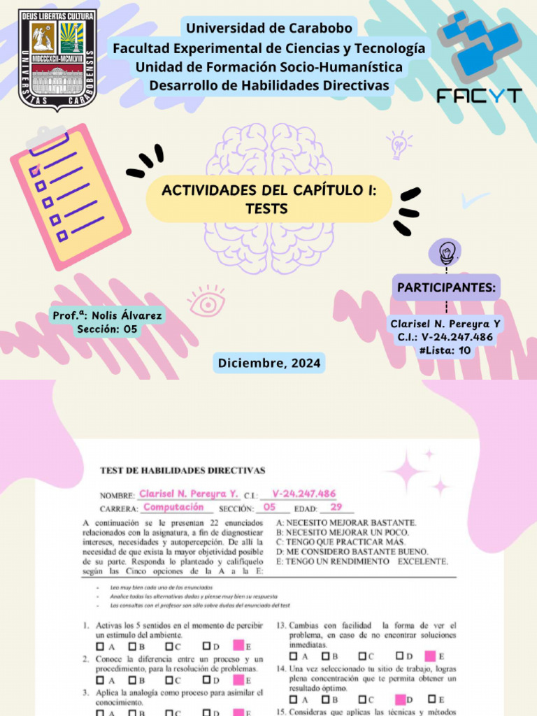 Cap I - Tests - Clarisel Pereyra | PDF