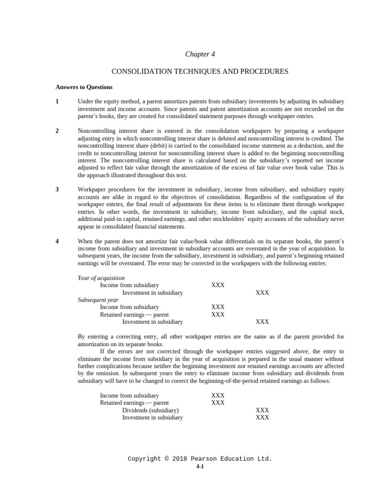 Consolidation Techniques Overview | PDF | Book Value | Consolidation ...