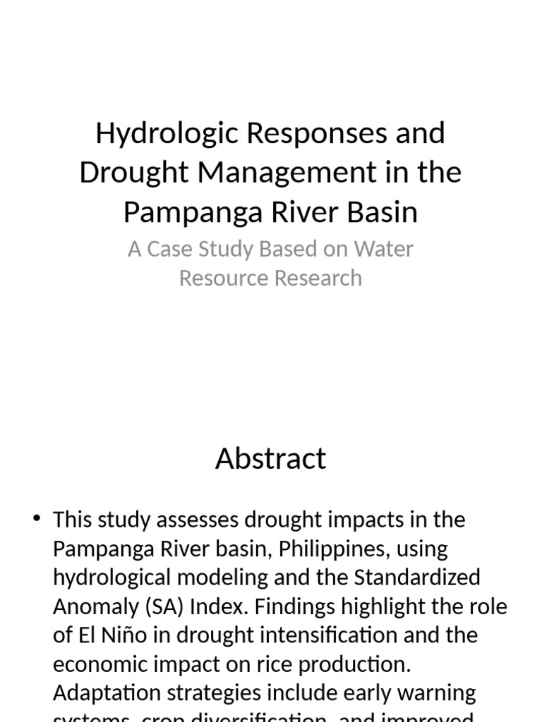 Drought Management in Pampanga Basin | PDF