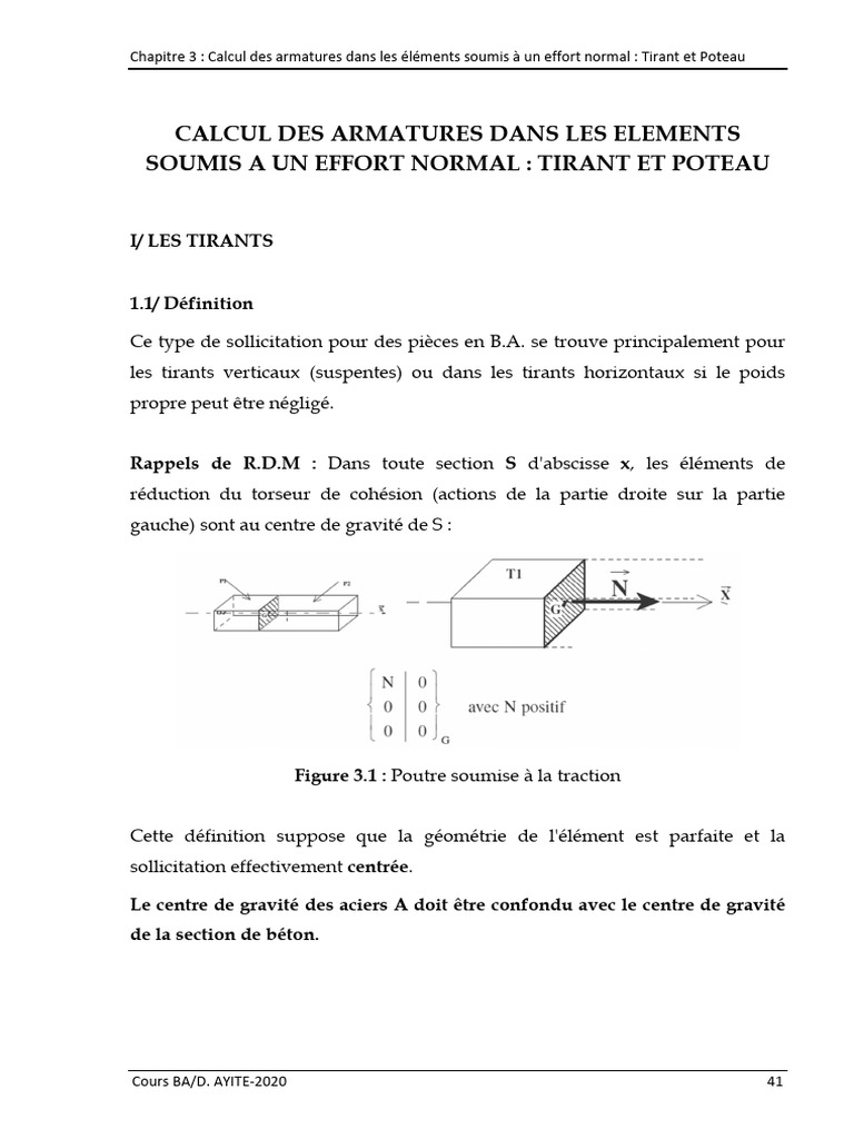 Calcul des armatures : Tirants et Poteaux | PDF | Flambage | Béton