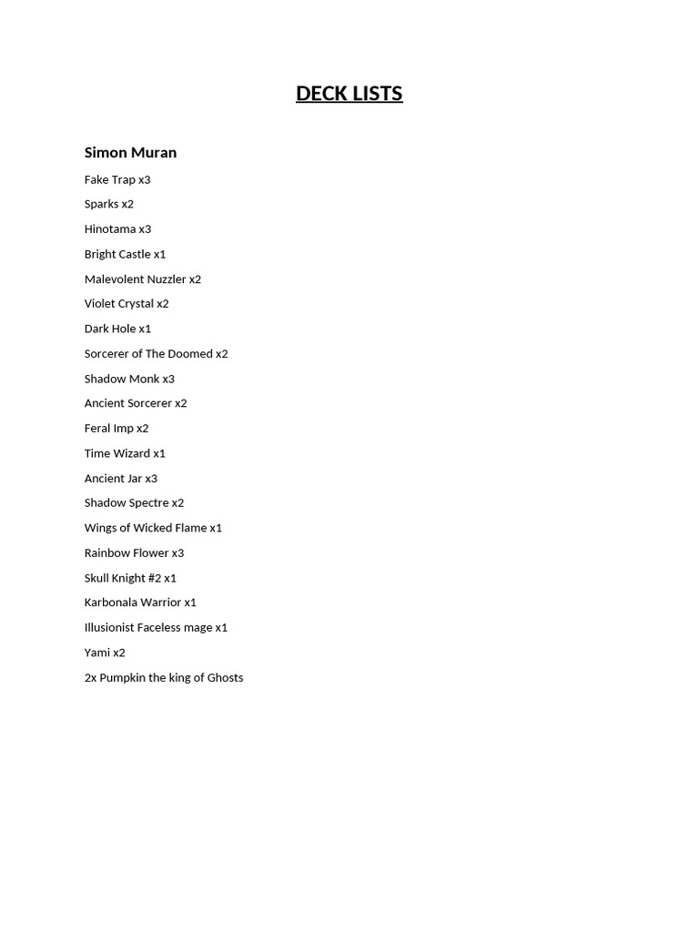 deck list yugioh pdf YGOrganization | The Yugioh Card Database