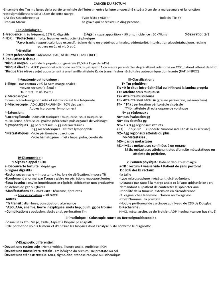 Écho transanale et cancer du rectum | PDF | Rectum | Métastase