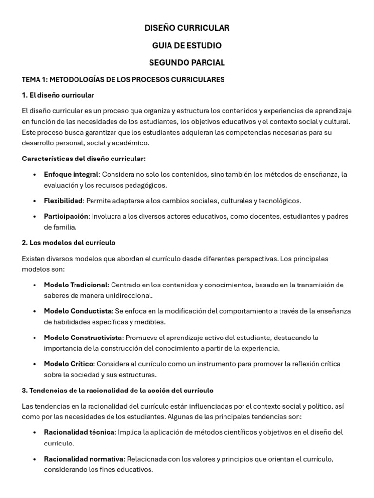 Metodologías del Diseño Curricular 2022 | PDF | Plan de estudios ...