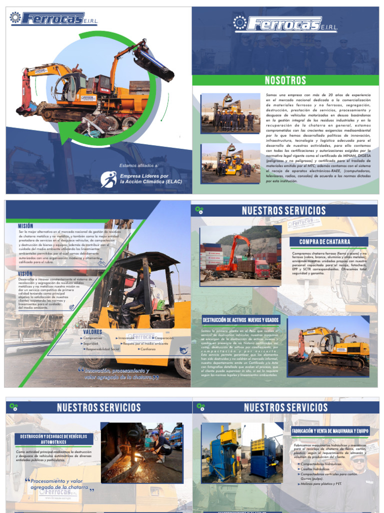 Brochure Digital Ferrocas Eirl | PDF | Residuos | Logística