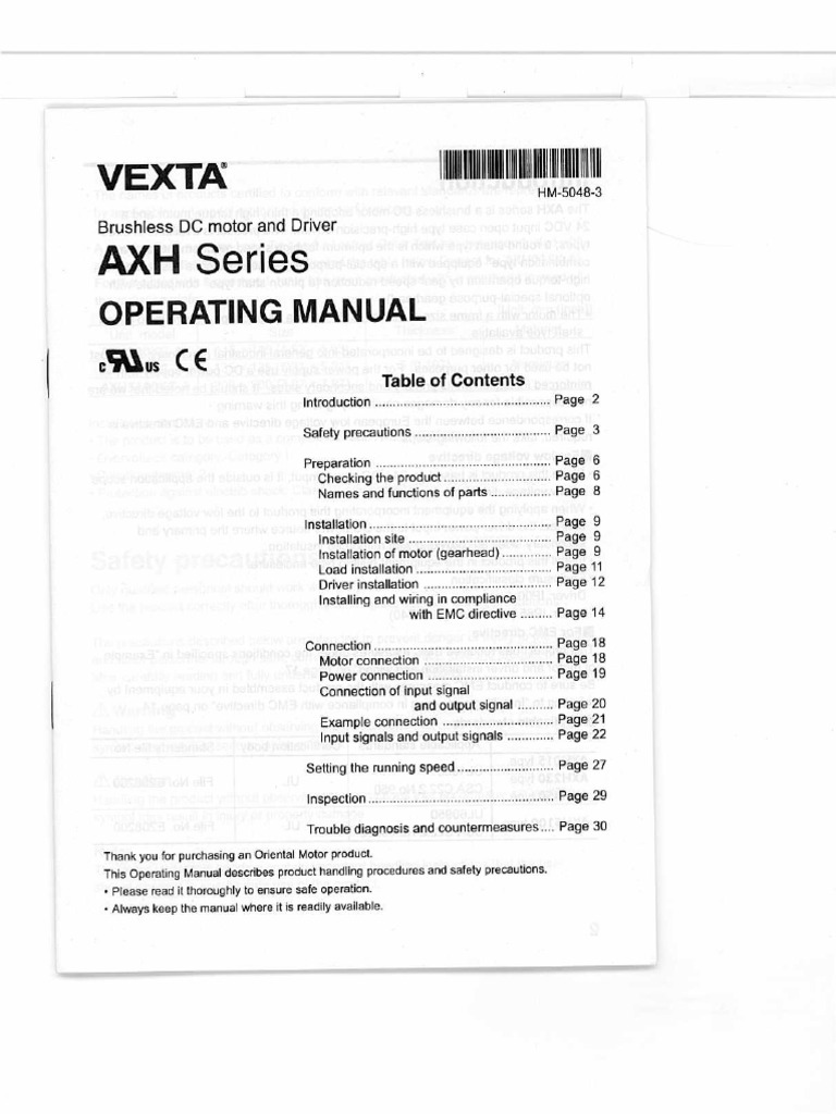 Vexta Motor Manual | PDF