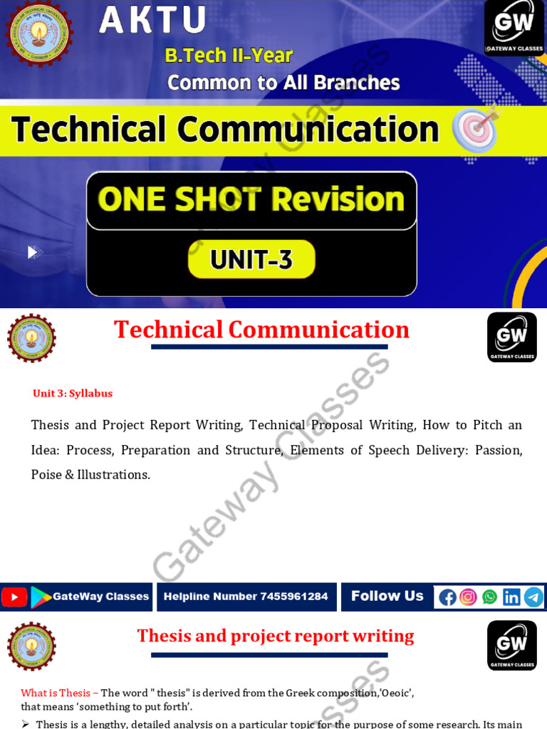 TC U-3 One Shot Notes | PDF | Methodology | Thesis