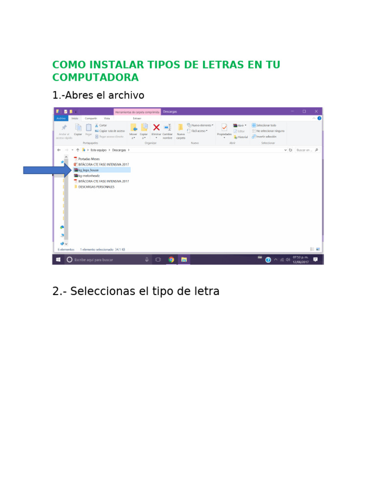 Instalar Tipos de Letras en PC | PDF