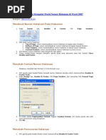 Download Cara Membuat Dan Mengatur Posisi Nomor Halaman Di Word 2007 by chandra SN83762674 doc pdf