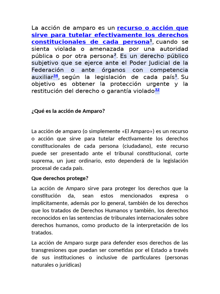 La acción de amparo e | PDF | Justicia | Crimen y violencia