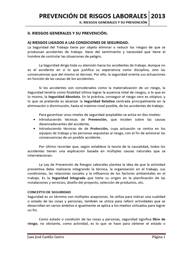 Módulo Ii. Riesgos Generales y Su Prevención | PDF | Valores | Riesgo