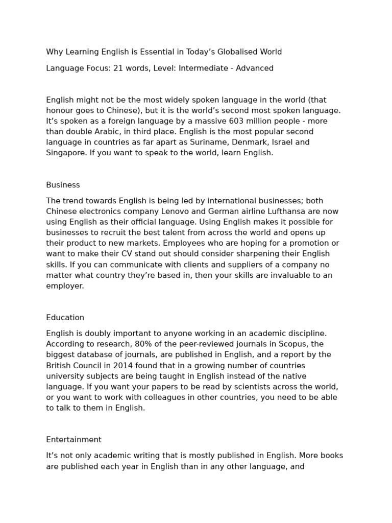 Reading Article Activity 1 | PDF | English Language | Human Communication