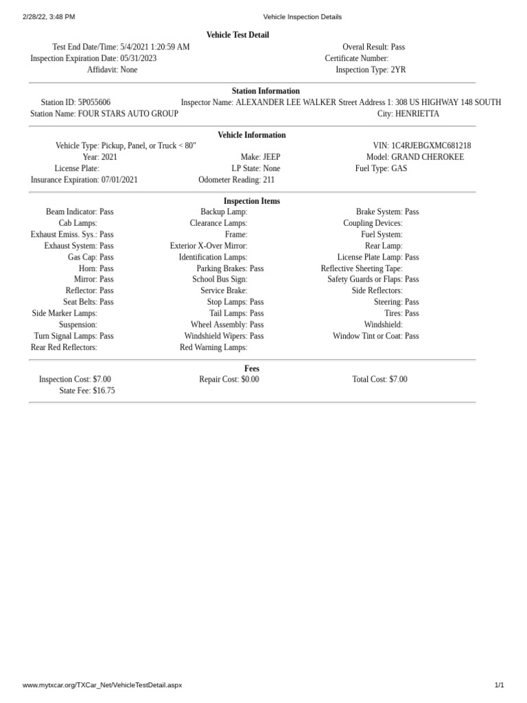 Vehicle Inspection Details | PDF | Automotive Industry | Commercial ...
