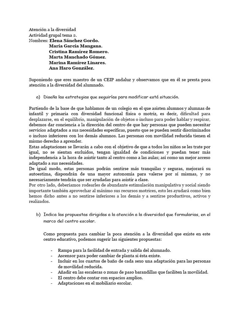 Actividad Grupal Tema 2 | PDF | Invalidez