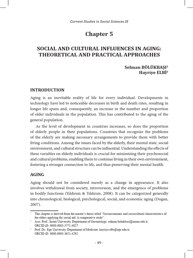 Social and Cultural Influences on Aging | PDF | Human Migration | Ageing