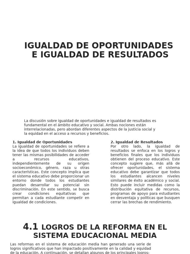 Igualdad de Oportunidades e Igualdad de Resultados | PDF | Igualdad de ...