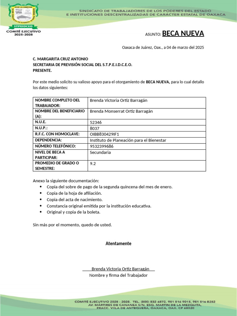 Solicitud de Beca Nueva para Secundaria | PDF