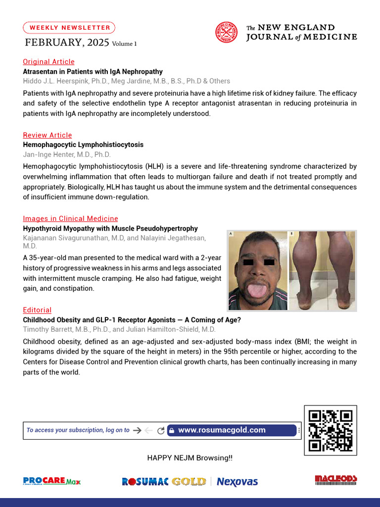 NEJM Newsletter: February 2025 Highlights | PDF