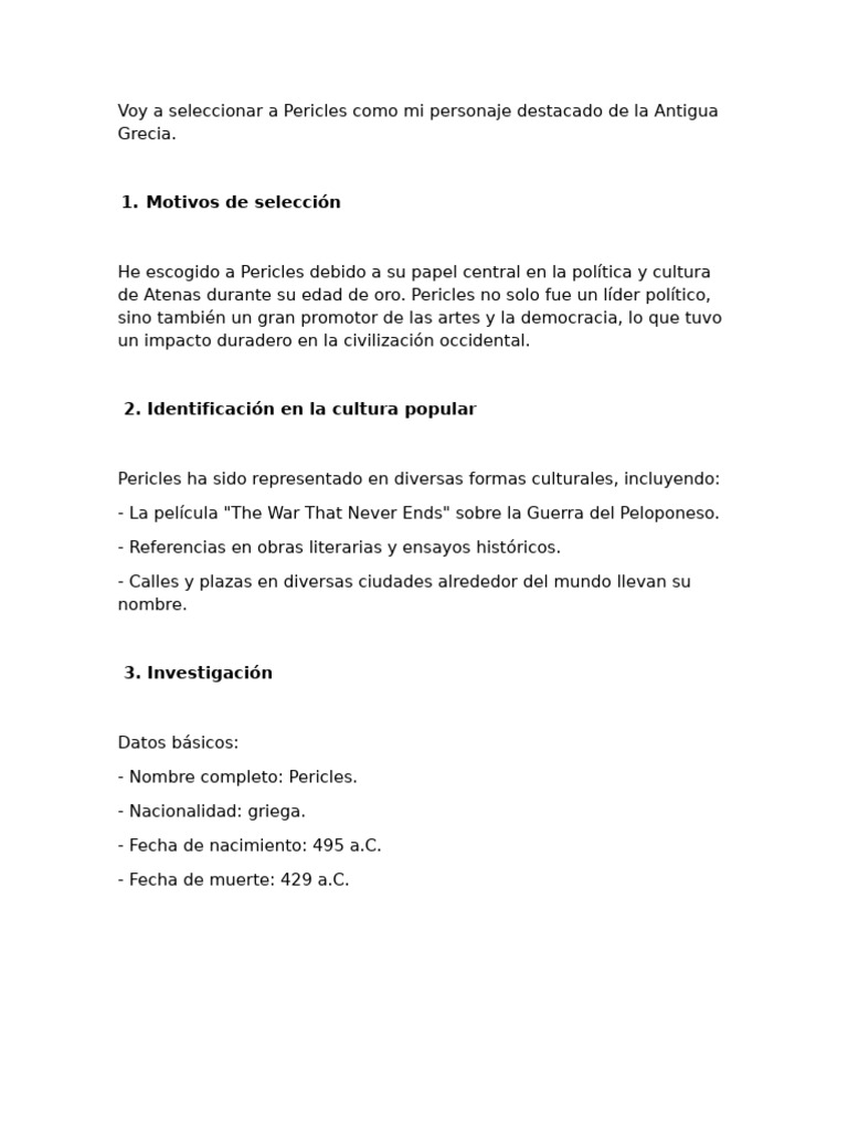 Pericles: Líder de la Atenas Clásica | PDF | Antigua Grecia | Guerra ...