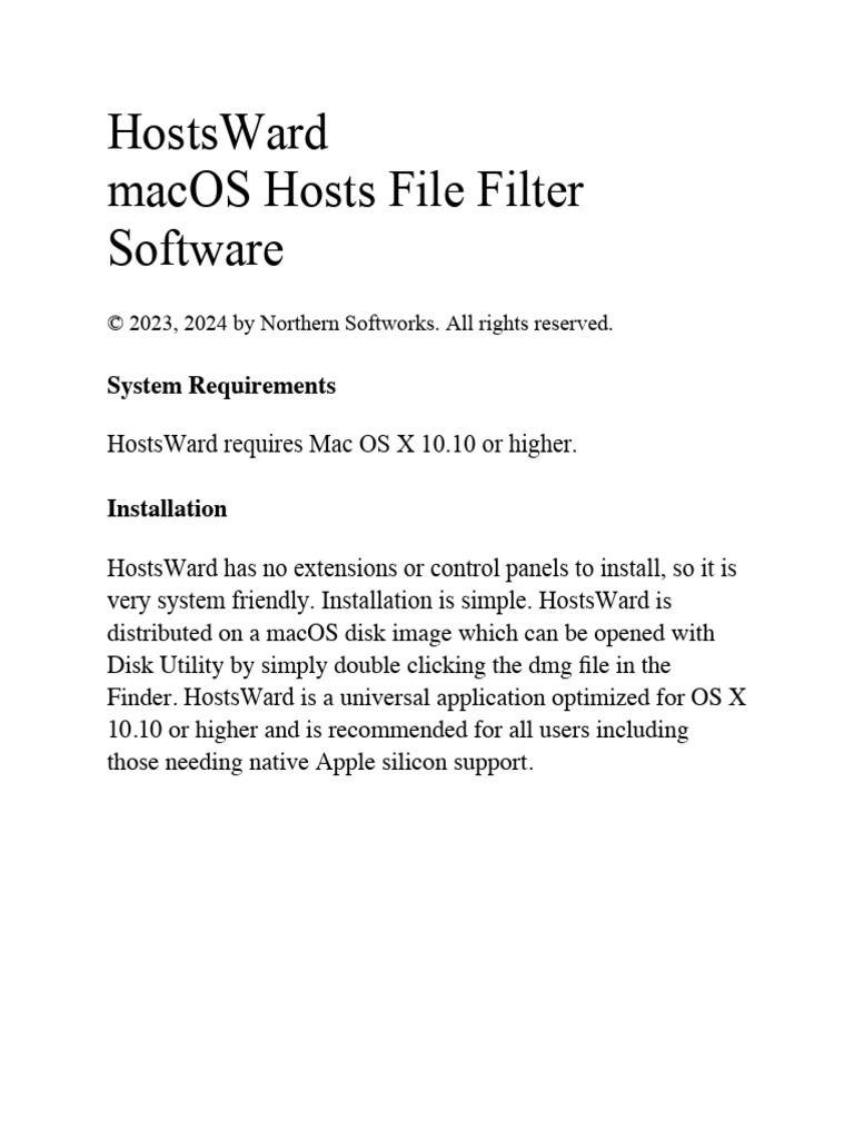 macOS Hosts File Content Filtering Tool | PDF | Mac Os | Software