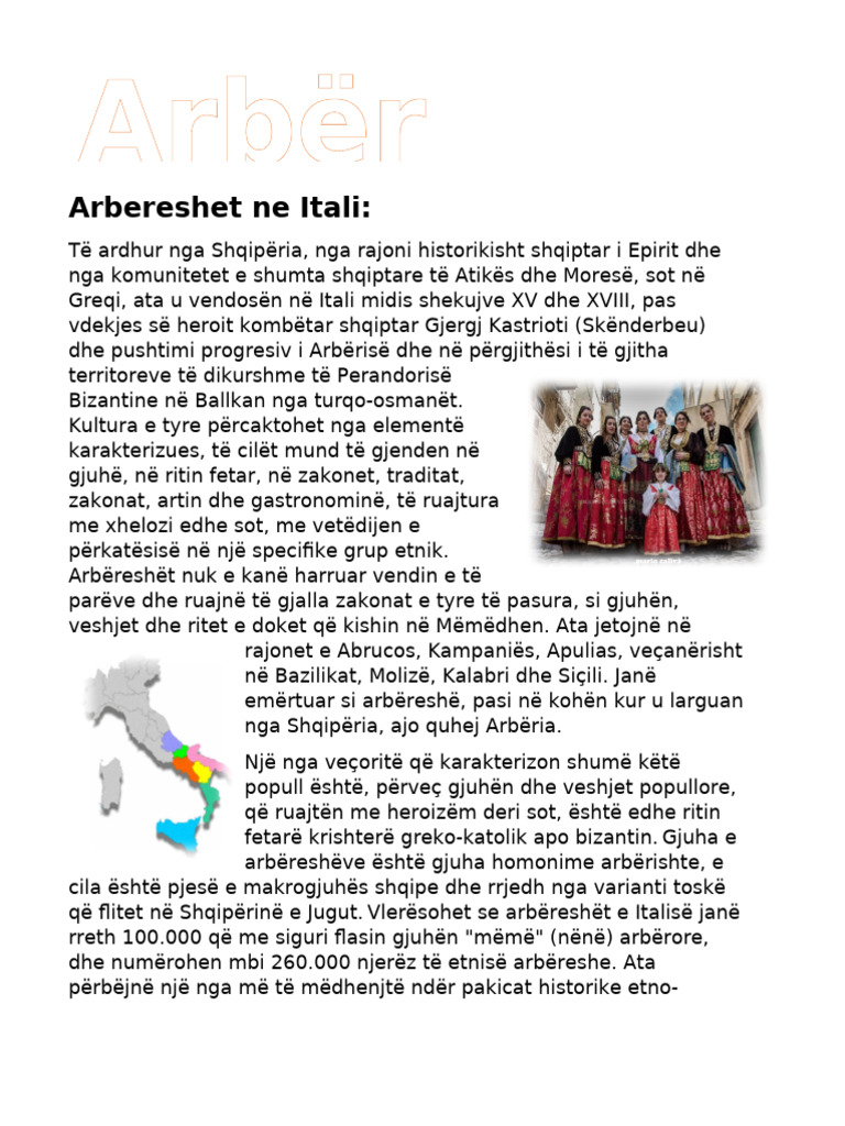 Arbereshet Ne Itali | PDF