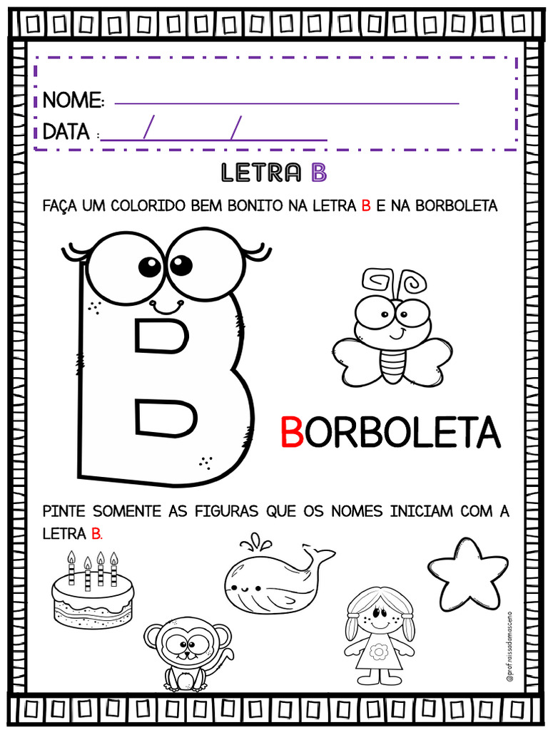 Atividade Interativa: Letra B e Borboleta | PDF