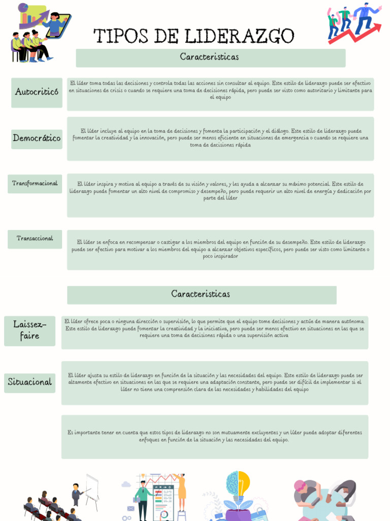 Tipos de Liderazgo: Estilos y Características | PDF | Liderazgo | Toma ...