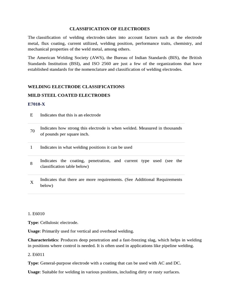 Welding Electrode Classification Guide | PDF | Construction | Welding