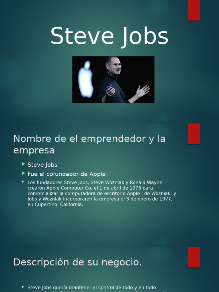 Steve Jobs: Innovación y Emprendimiento | PDF | Steve Jobs | Apple Inc.