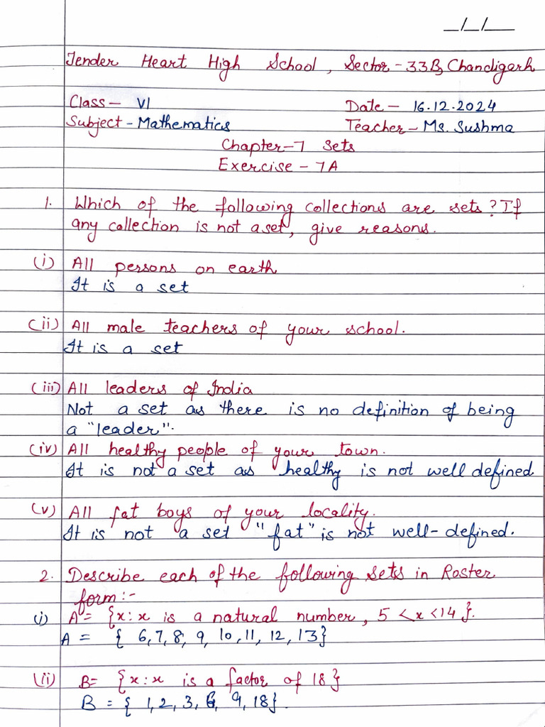 Class - VI, Sub - Mathematics (16.12.2024) | PDF