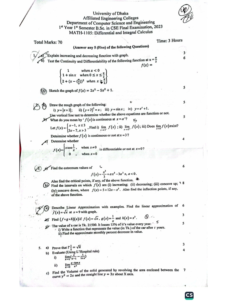 Math 1105 | PDF