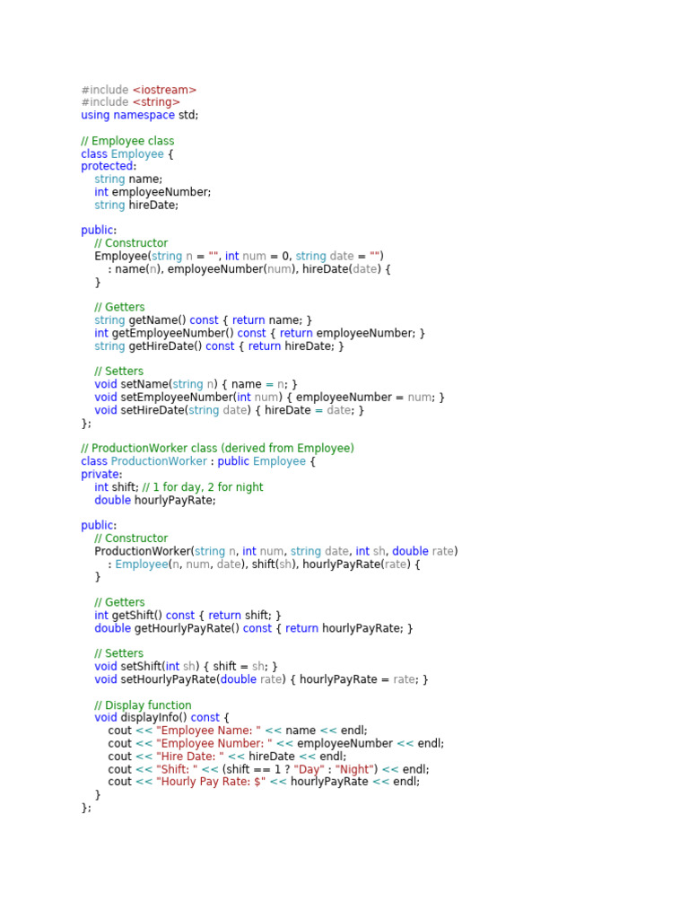 Week Emp and Production Class | PDF