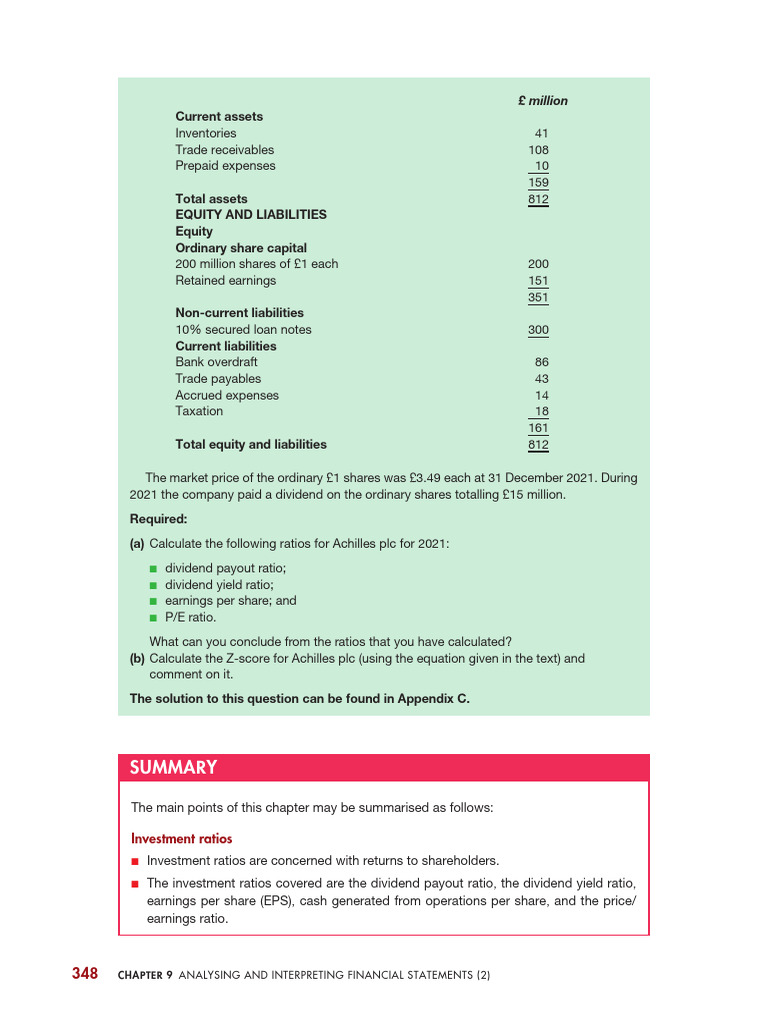 Financial Ratios Analysis for Achilles plc | PDF | Dividend | Equity ...