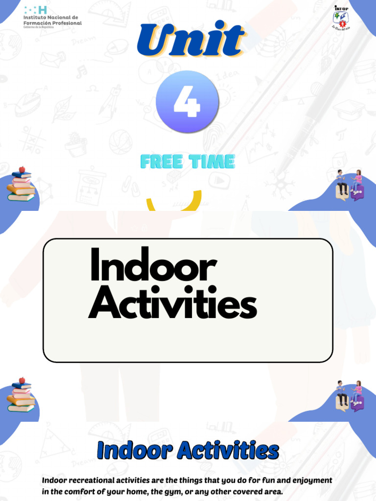Indoor and Outdoor Activities Guide | PDF | Adjective | Verb