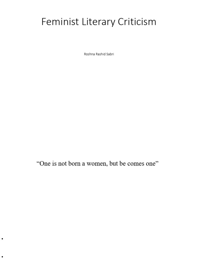 Understanding Feminist Literary Criticism | PDF | Gender Studies | Feminism