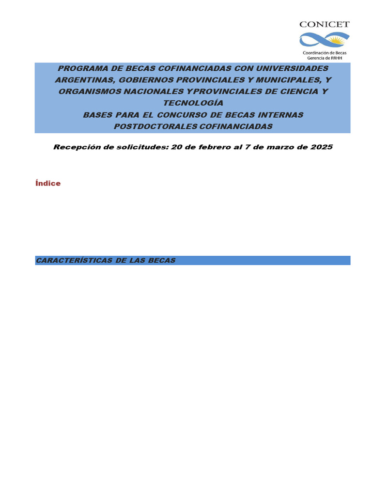 Convocatoria Becas Postdoctorales 2025 | PDF | Tesis
