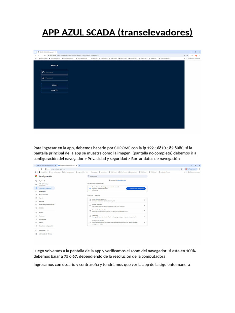 Guía para usar APP AZUL SCADA | PDF