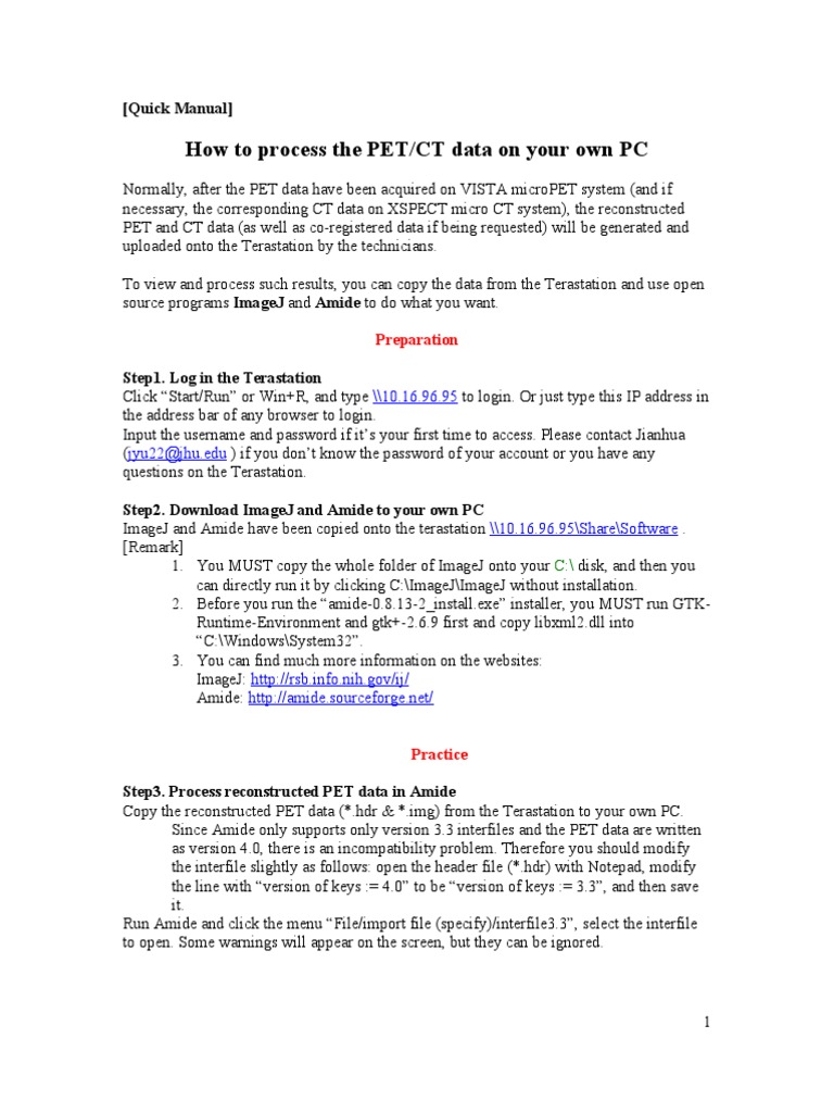 Process PET/CT Data on PC Guide | PDF | Computer File | Ct Scan