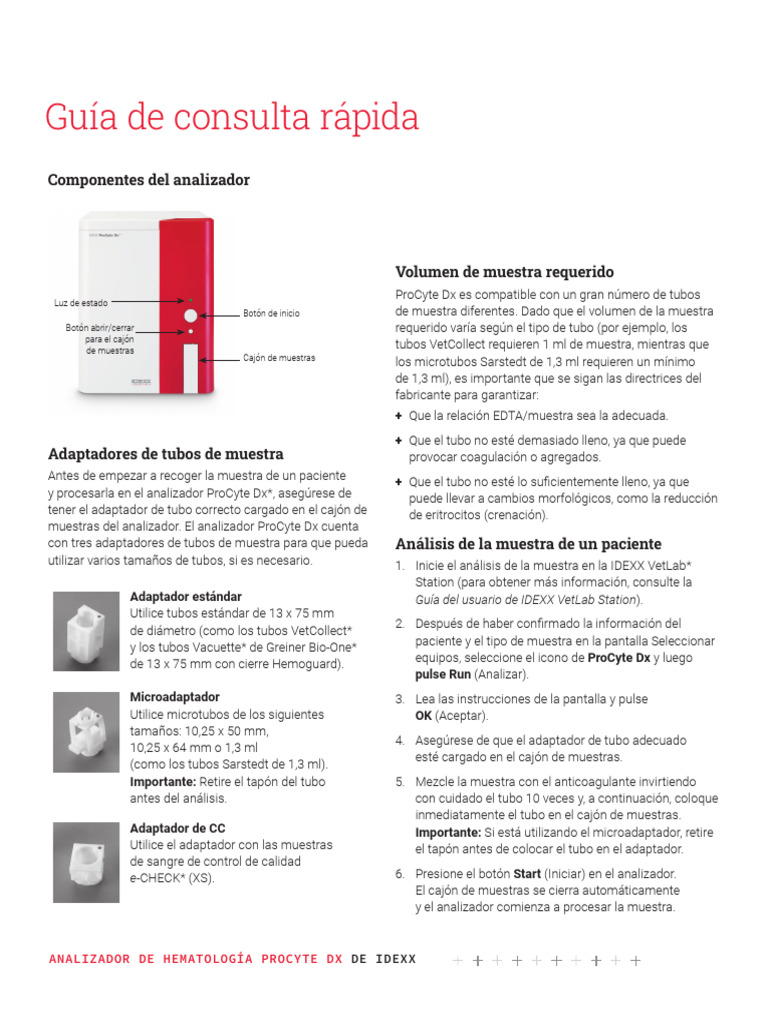 Manual del ProCyte Dx de IDEXX | PDF | Blanqueador