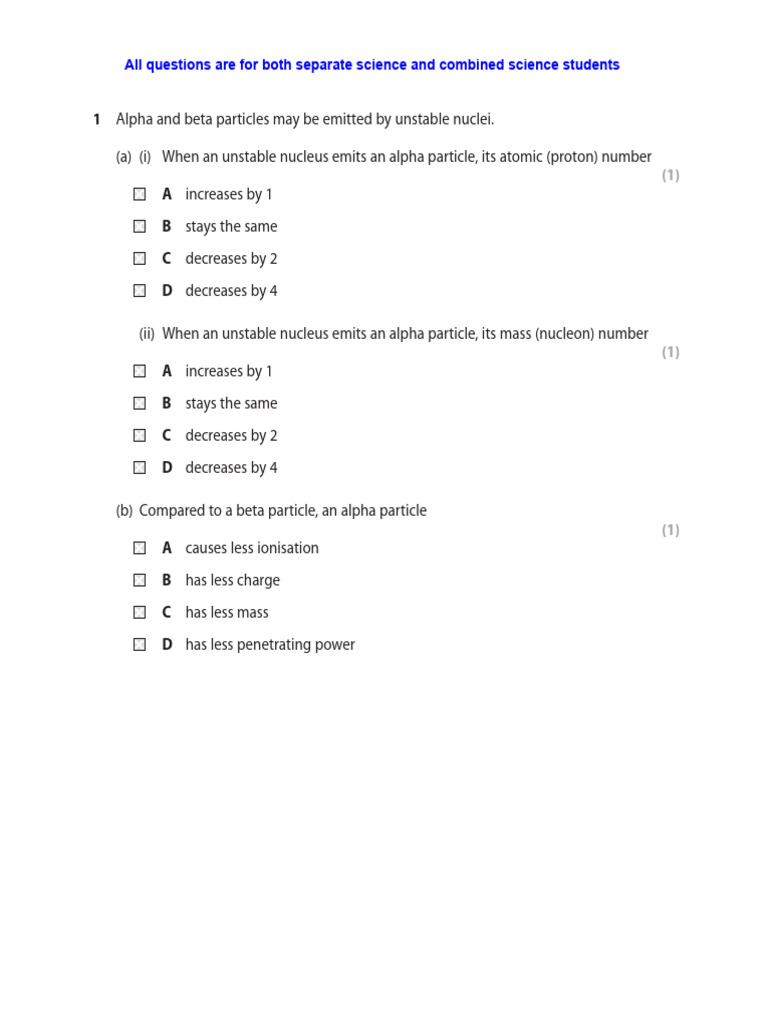 Radioactivity 2 QP | PDF | Radioactive Decay | Atomic Nucleus