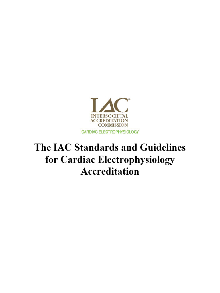 IAC Cardiac Electrophysiology Standards | PDF | Cardiology | Cardiac ...