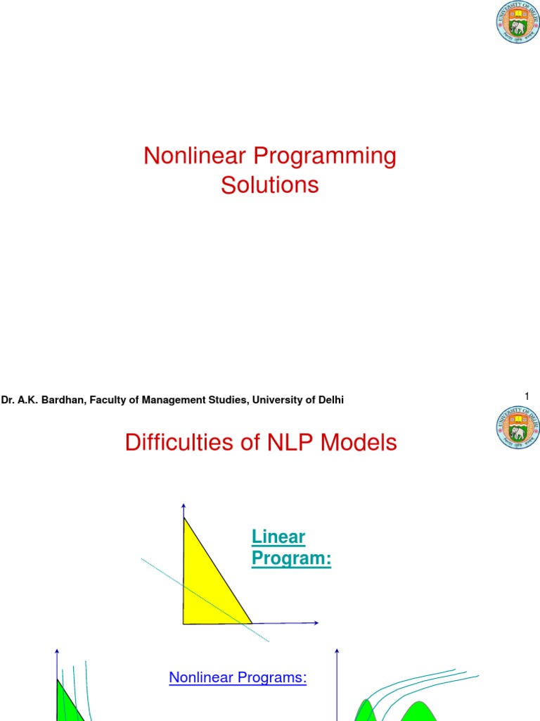 Nonlinear Programming Solution A | Mathematical Optimization | Linear ...