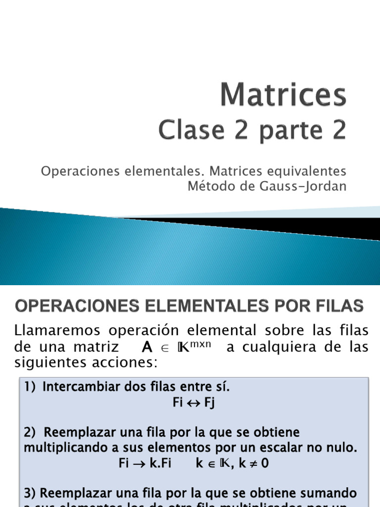 Matrices - Método de Gauss-Jordan | PDF | Matriz (Matemáticas ...