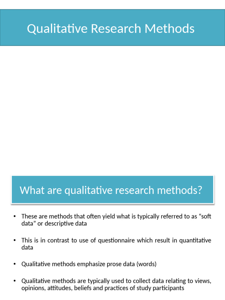 2a. Qualitative Research Methods REVISED AUGUST 13 | PDF | Qualitative ...